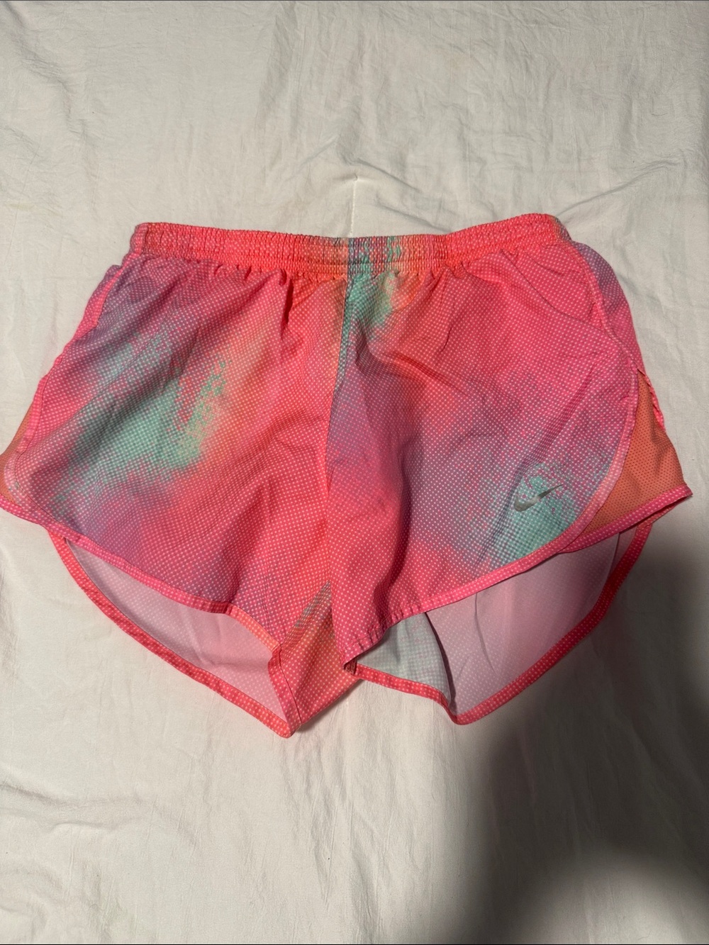 Nike Women’s Neon Yellow, Coral and Pink Tie-Dye Running Shorts Lot of 3 Size S - Picture 3 of 11